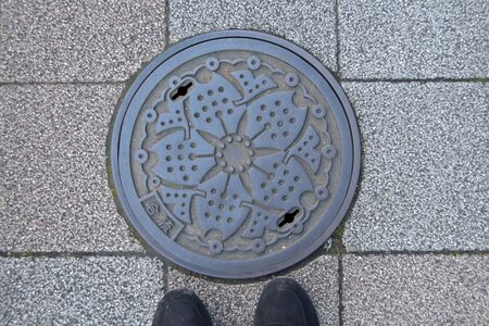 Cover drains in Japanの写真素材