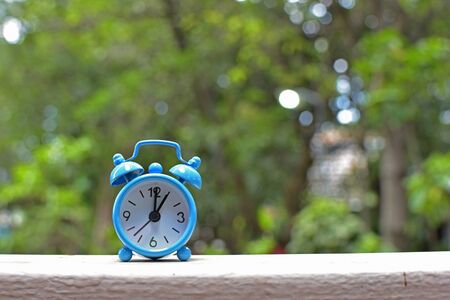 Blue alarm clockの写真素材