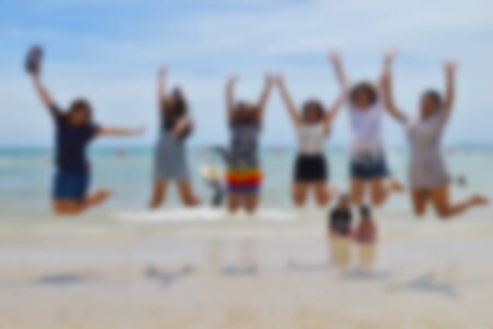 Blurred images on the beachの写真素材