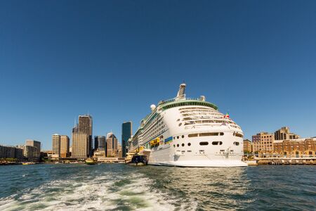 Large cruise ship, Dock downtown, It is another tourist attraction, Of Sydney, Australiaのeditorial素材