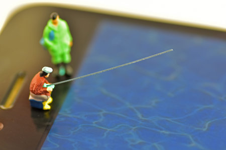 People are fishing on the phone screen.