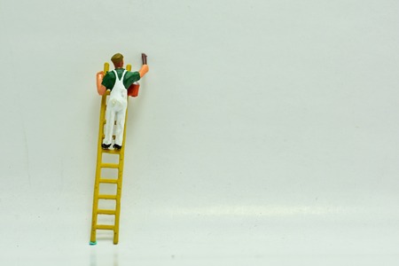 Concept, Painters Group, On a white backgroundの写真素材