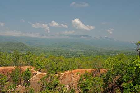 Scenic view of the summit of noon, In the summerの写真素材