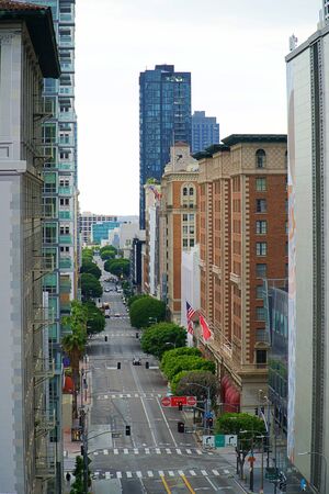 Street view of Los Angeles downtownの写真素材
