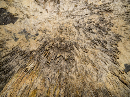 Colorful cave of liberty, Slovakia, nice natural decoration, icicles on the wall
