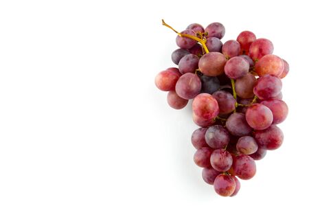 Pink wine grape, bunch of grapes with white backgroundの写真素材
