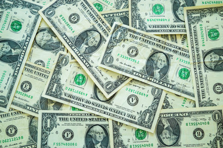 Dollar money background, banknotes on the table