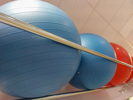 aerobics balls for sports and leisureの写真素材