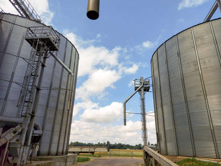 grain elevator in the cityの写真素材