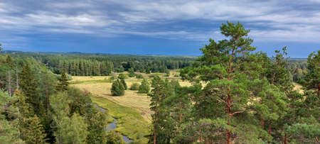 nature view from the observation tower Latviaの写真素材
