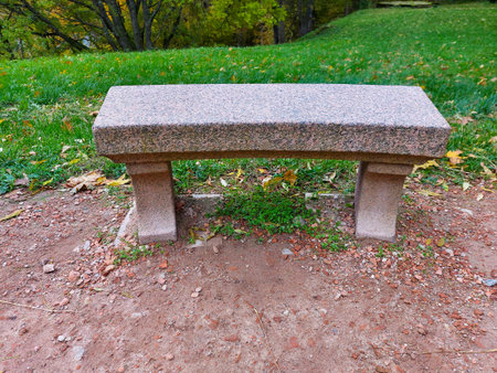 Stone bench,Granite bench isolated on a white background.