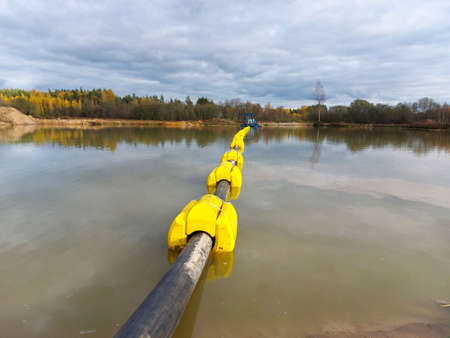 gravel pumping, quarry. the most valuable mineral for construction and road construction. Latviaの写真素材