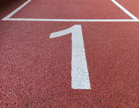 The stadiums first running track. Stadium running coverageの写真素材