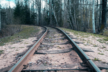 The old narrow-gauge railway close up. Latvia
