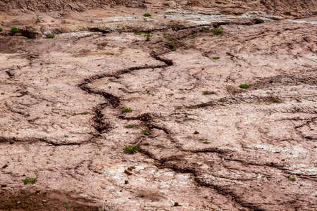 Red clay quarry. Clay quarry. Earth rocks are digging for building materials. Beautiful natural landscape to the land. Quarry with sand, sand loading, ground waterの写真素材