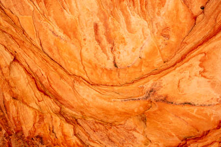 unique red sand rock. a wonderful rock structure created by Latvian nature in the Gauja National Park.の写真素材