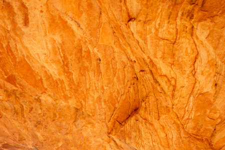 unique red sand rock. a wonderful rock structure created by Latvian nature in the Gauja National Park.の写真素材