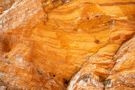 unique red sand rock. a wonderful rock structure created by Latvian nature in the Gauja National Park.の写真素材