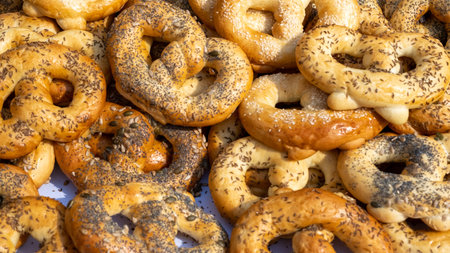 Homemade Soft Pretzels with Salt on a wooden board