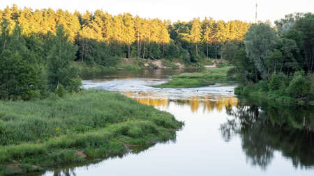 Gauja is the most popular water tourism river in Latvia. The main tourist magnets are the beautiful river banks rich in sandstone outcrops.の写真素材