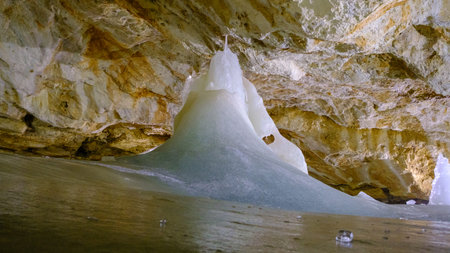 Dobsinska ice cave in Slovakia, Slovak paradise.