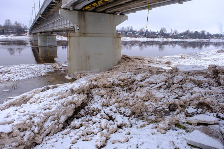 The Latvian city of Jekabpils after the devastating floods that started in the city in January. city...