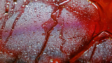 Car window glass after washing. It is covered with water droplets on the outsideの写真素材