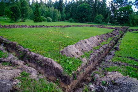 solar power plant. Alternative source of electricity. Start of construction, earthworks.