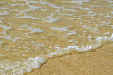 Small waves on the shore of the Baltic Sea in Latvia