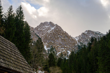 Tatra mountains. Winter view of the High Tatra Mountains. mountain winter landscape. Strazyska valley in summer. Tatra mountains in Poland, Europeの写真素材