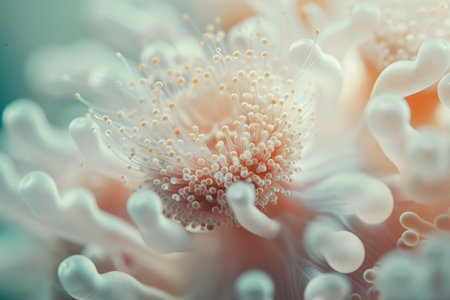 A close-up of a beautiful and intricate coral structure displaying a mesmerizing pattern and vibrant colorsの素材