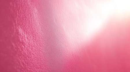 Close-up of a textured pink wall illuminated by soft light. The gradient effect and rough surface create a modern and artistic aesthetic.の素材