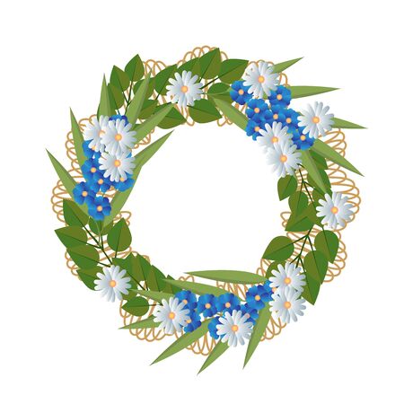 Vector illustration wreath isolated on white backgroundのイラスト素材