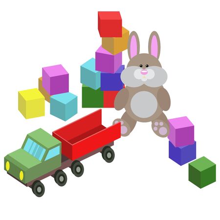 vector illustration of children toysのイラスト素材