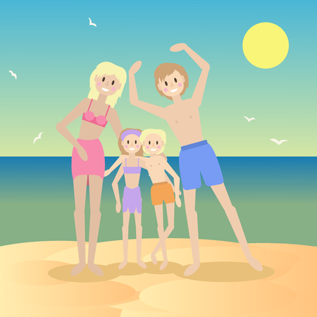 Vector illustration of a cute familyのイラスト素材