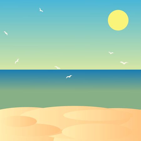 Vector illustration of a beachのイラスト素材