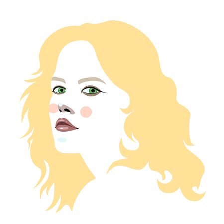 Vector illustration of a girl with a beautiful faceのイラスト素材