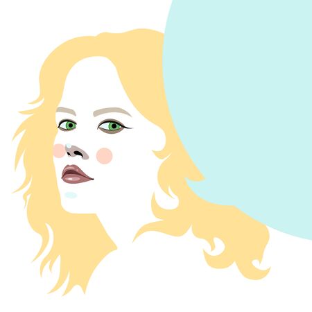 A vector illustration of a girl with a beautiful faceのイラスト素材