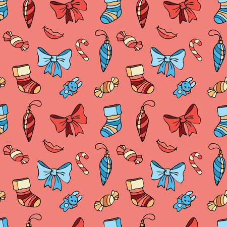 New year seamless pattern for background, fabric, paper, decorationのイラスト素材