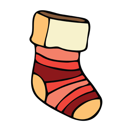 Isolated Vector image of sock hand drawn doodleのイラスト素材