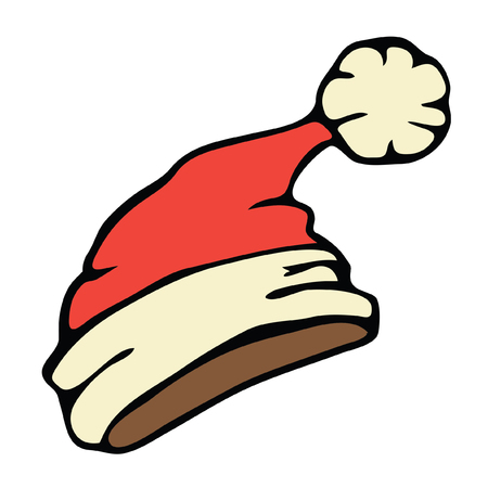 Isolated Vector image of caps of Santa Claus hand drawn doodleのイラスト素材