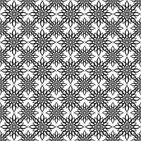 Black and white ornamental seamless pattern for fabric and paperのイラスト素材