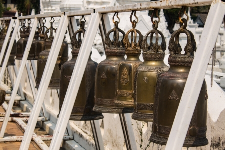 Bronze bell in the templeの写真素材