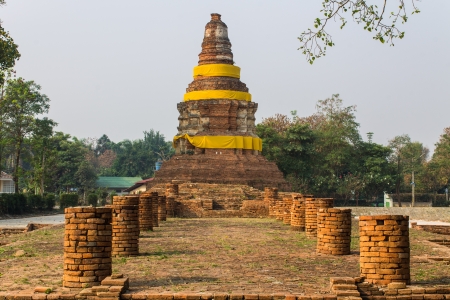 Old Chedi in Wiang Kum Kam, Ancient Cityの写真素材
