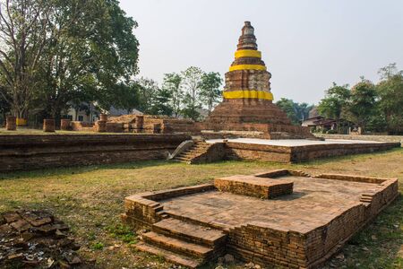 Old Chedi in Wiang Kum Kam, Ancient Cityの写真素材