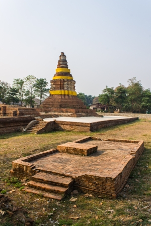 Old Chedi in Wiang Kum Kam, Ancient Cityの写真素材