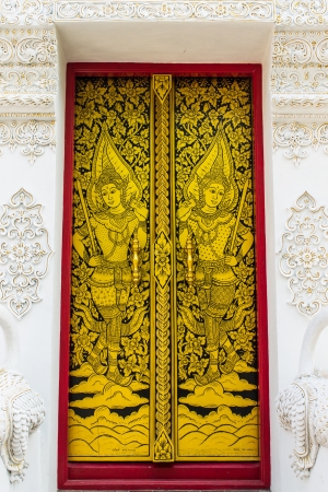 A door at Thai templeの写真素材
