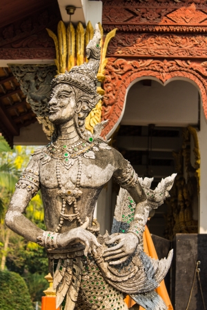 Kinaree Mythical female bird with a human head in Wat Chang Kumpの写真素材