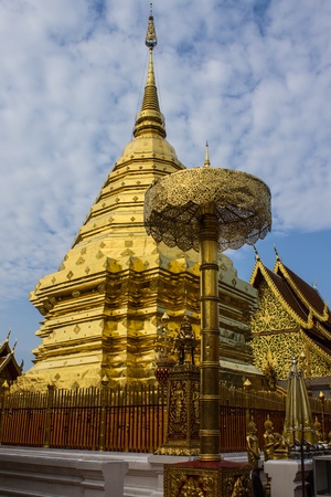 Wat Phrathat Doi Suthep temple in Chiang Mai, Thailandの写真素材