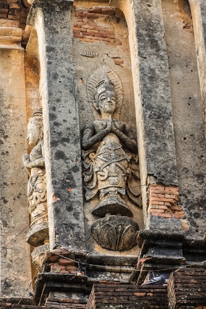 angel on the wall ,Chedi wat Lok Mo Lee in Chiangmaiの写真素材
